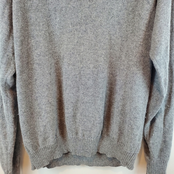 Jos A Bank Argyle Lambs Wool Sweater Size XL Mens Gray Crew Neck Knit - Picture 7 of 7
